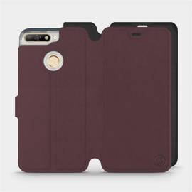 Hülle für Huawei Honor 7A - Farbe Burgund mit Schwarz