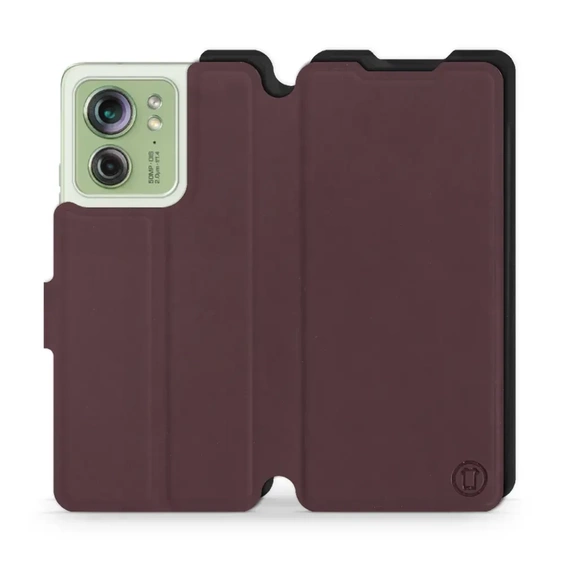 Hülle für Motorola Edge 40 - Farbe Burgund mit Schwarz