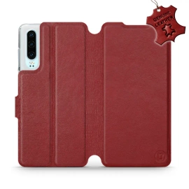 Hülle für Huawei P30 - Farbe Dark Red Leather