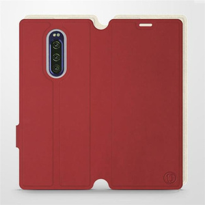 Hülle für Sony Xperia 1 - Farbe Dunkelrot mit Platin