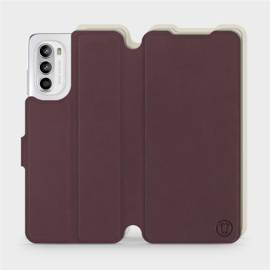 Hülle für Motorola Moto G52 - Farbe Burgund mit Platin