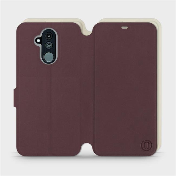 Hülle für Huawei Mate 20 Lite - Farbe Burgund mit Platin