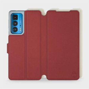 Hülle für Motorola Edge 20 Pro - Farbe Dunkelrot mit Platin