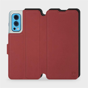 Hülle für OnePlus Nord 2 5G - Farbe Dunkelrot mit Schwarz