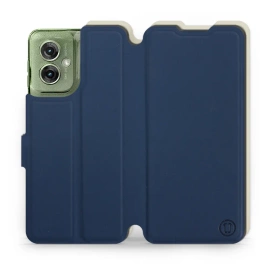 Hülle für Motorola Moto G55 5G - Farbe Marineblau mit Platin
