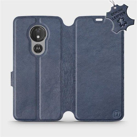 Hülle für Motorola Moto G7 Power - Farbe Blue Leather