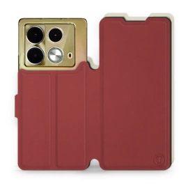 Hülle für Infinix Note 40 - Farbe Dunkelrot mit Platin