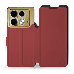 Hülle für Infinix Note 40 - Farbe Dunkelrot mit Schwarz