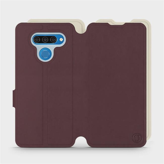 Hülle für LG Q60 - Farbe Burgund mit Platin