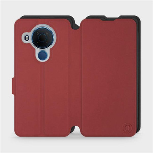 Hülle für Nokia 5.4 - Farbe Dunkelrot mit Schwarz