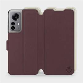Hülle für Xiaomi 12X - Farbe Burgund mit Platin