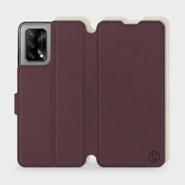 Hülle für OPPO A74 - Farbe Burgund mit Platin