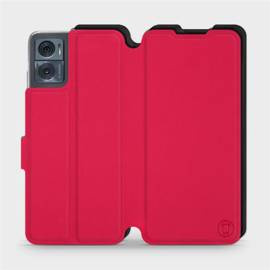 Hülle für Motorola Moto E22i - Farbe Rot mit Schwarz