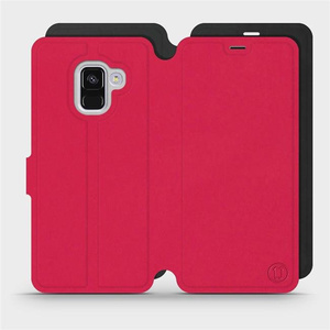 Hülle für Samsung Galaxy A8 2018 - Farbe Rot mit Schwarz