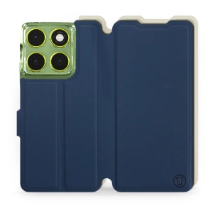 Hülle für Motorola Edge 70 - Farbe Marineblau mit Platin