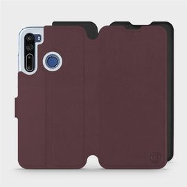 Hülle für HTC Desire 20 Pro - Farbe Burgund mit Schwarz