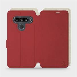 Hülle für LG G8s ThinQ - Farbe Dunkelrot mit Schwarz