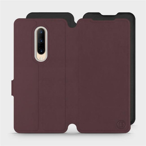 Hülle für OnePlus 7 Pro - Farbe Burgund mit Schwarz