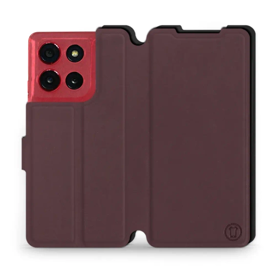Hülle für Motorola Moto G86 Power 5G - Farbe Burgund mit Schwarz
