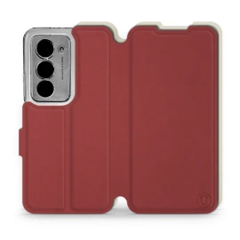 Hülle für Xiaomi Redmi 15 5G - Farbe Dunkelrot mit Platin