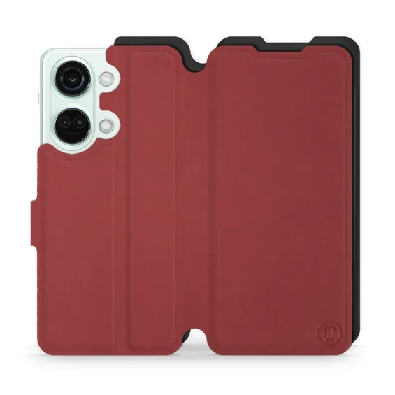 Hülle für OnePlus Nord 3 5G - Farbe Dunkelrot mit Schwarz