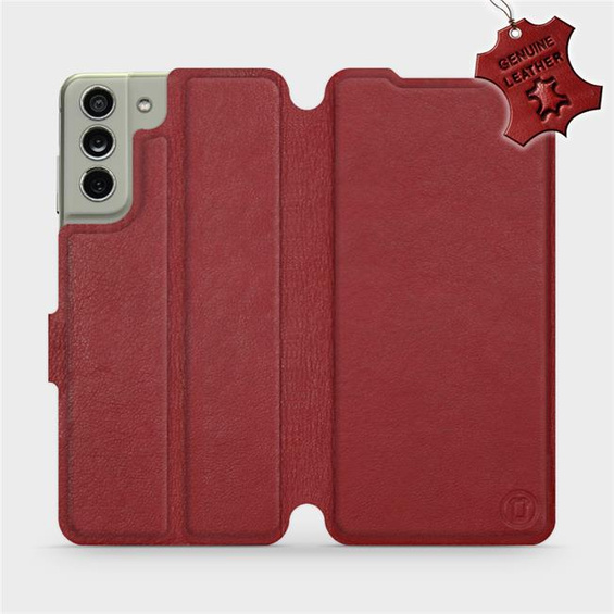 Hülle für Samsung Galaxy S21 FE - Farbe Dark Red Leather