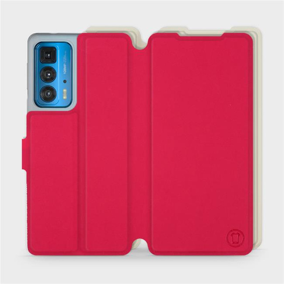 Hülle für Motorola Edge 20 Pro - Farbe Rot mit Platin