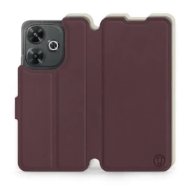 Hülle für Xiaomi Redmi 13 - Farbe Burgund mit Platin