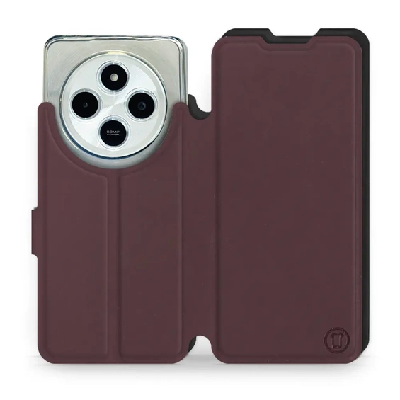 Hülle für Xiaomi POCO C75 - Farbe Burgund mit Schwarz