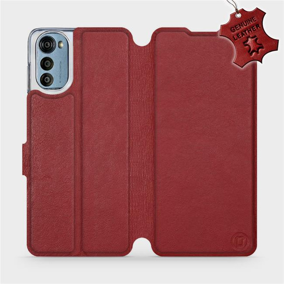 Hülle für Motorola Moto E32 - Farbe Dark Red Leather