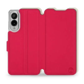 Hülle für Samsung Galaxy S25 Edge - Farbe Rot mit Platin