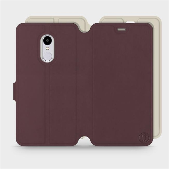 Hülle für Xiaomi Redmi Note 4X - Farbe Burgund mit Platin