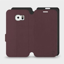 Hülle für Samsung Galaxy S6 Edge - Farbe Burgund mit Schwarz