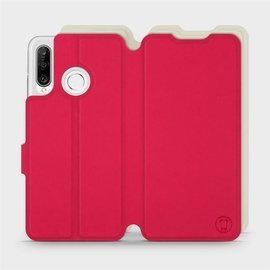 Hülle für Huawei P30 Lite - Farbe Rot mit Platin