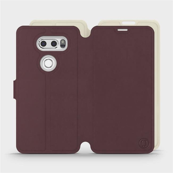 Hülle für LG V30 - Farbe Burgund mit Platin
