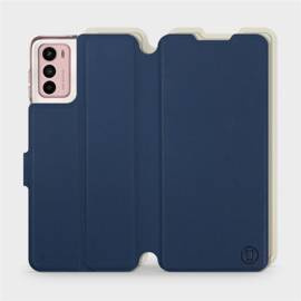 Hülle für Motorola Moto G42 - Farbe Marineblau mit Platin