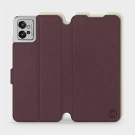 Hülle für Motorola Moto G32 - Farbe Burgund mit Platin