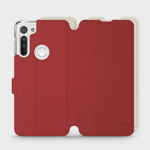 Hülle für Motorola Moto G8 - Farbe Dunkelrot mit Platin