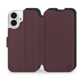 Hülle für Apple iPhone 16 - Farbe Burgund mit Schwarz