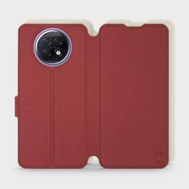 Hülle für Xiaomi Redmi Note 9T - Farbe Dunkelrot mit Platin