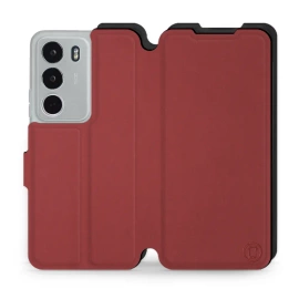 Hülle für Realme C71 - Farbe Dunkelrot mit Schwarz