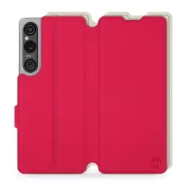 Hülle für Sony Xperia 1 V - Farbe Rot mit Platin