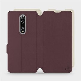 Hülle für Xiaomi Mi 9T - Farbe Burgund mit Platin