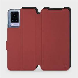 Hülle für Vivo V21 5G - Farbe Dunkelrot mit Schwarz