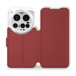 Hülle für Xiaomi 15 Ultra - Farbe Dunkelrot mit Platin