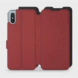 Hülle für Xiaomi Redmi 9A - Farbe Dunkelrot mit Schwarz