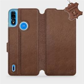 Hülle für Motorola Moto E7i Power - Farbe Brown Leather