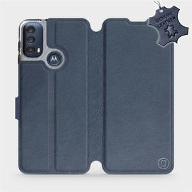Hülle für Motorola Moto E40 - Farbe Blue Leather