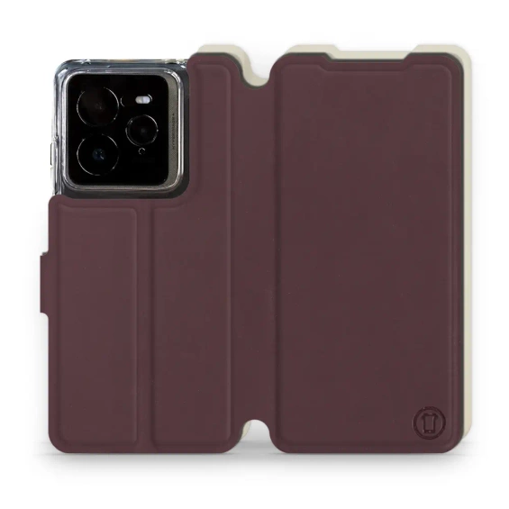Hülle für Realme GT 7 Pro - Farbe Burgund mit Platin