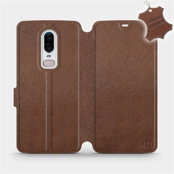 Hülle für OnePlus 6 A6000 - Farbe Brown Leather